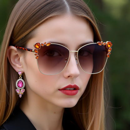 Adiffu Cat-eye Sunglasses With Diamonds