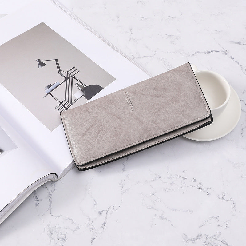 Adiffu Simple And Thin Money Clip Multi-Card Anti-degaussing Retro Change Clutch Bag