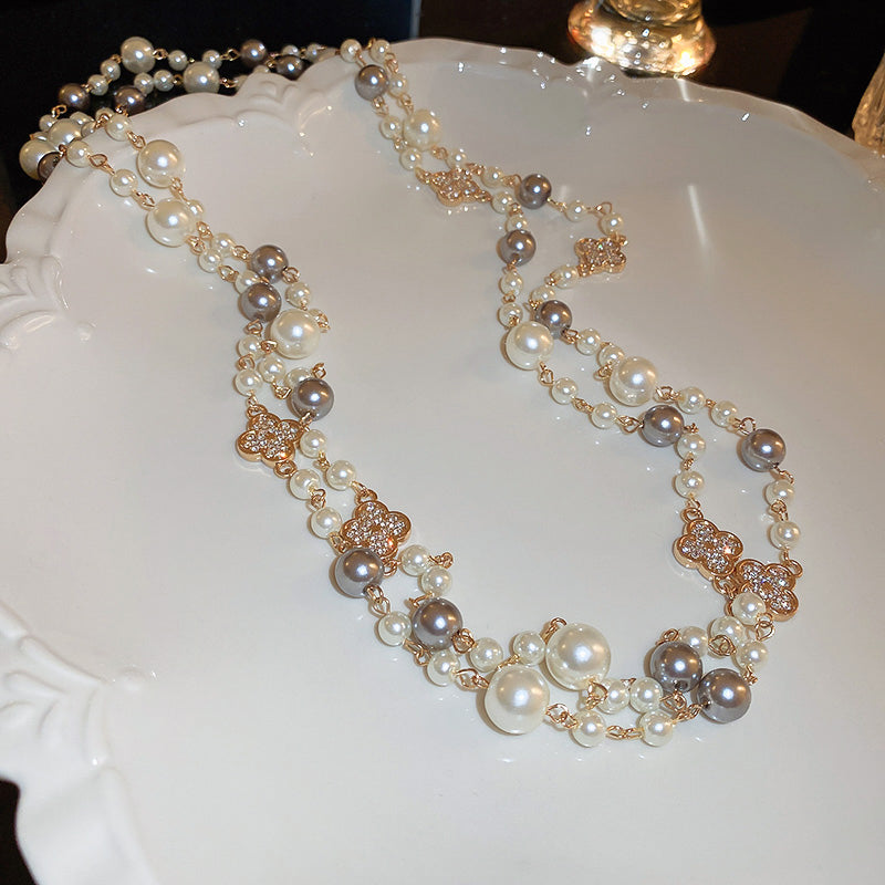 Adiffu Long Imitation Pearl Necklace