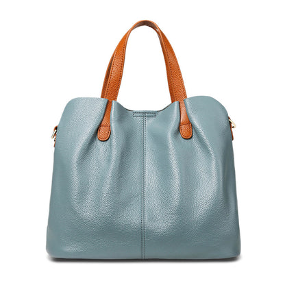 Adiffu Genuine Leather Handbags Head Layer Cowhide Litchi Grain Women Crossbody Bag
