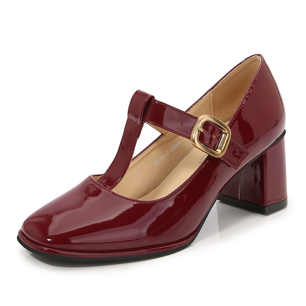 Adiffu T-shaped Vintage French Mary Jane shoes