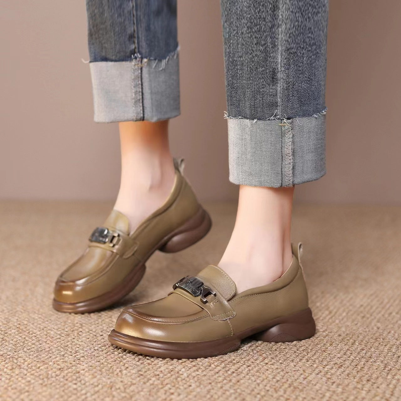 Adiffu British Style Leather Loafers