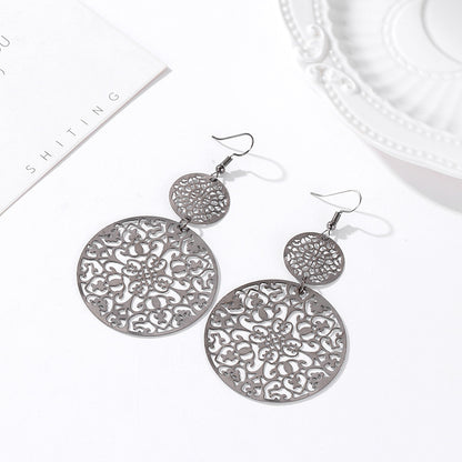 Royal Nationality Style Carved Earrings