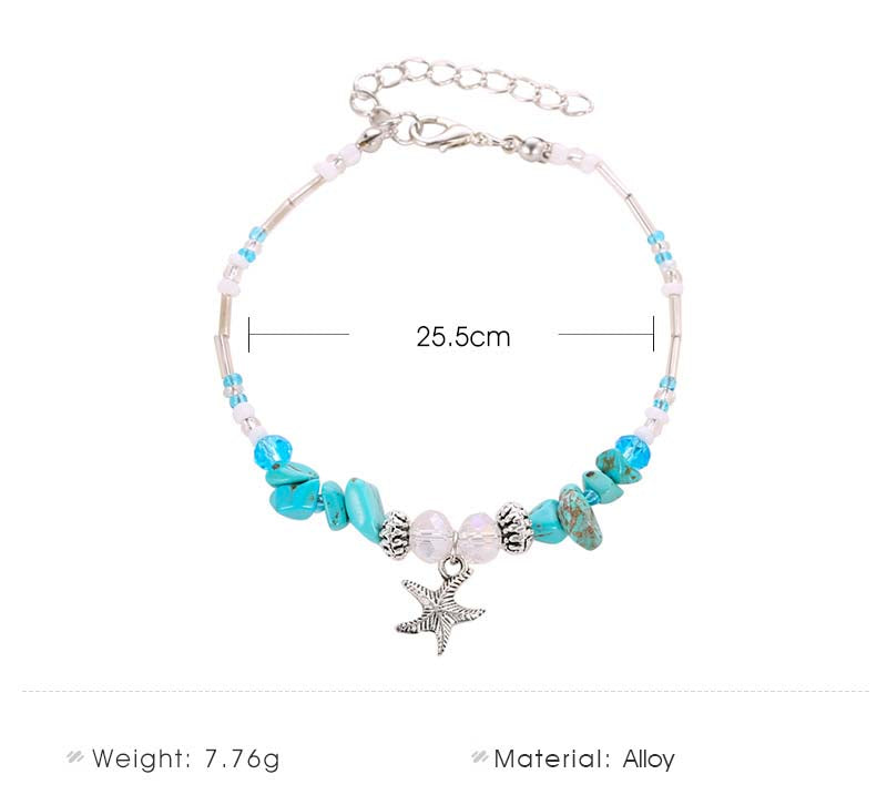 Natural Stone Conch Beaded Shell Anklet