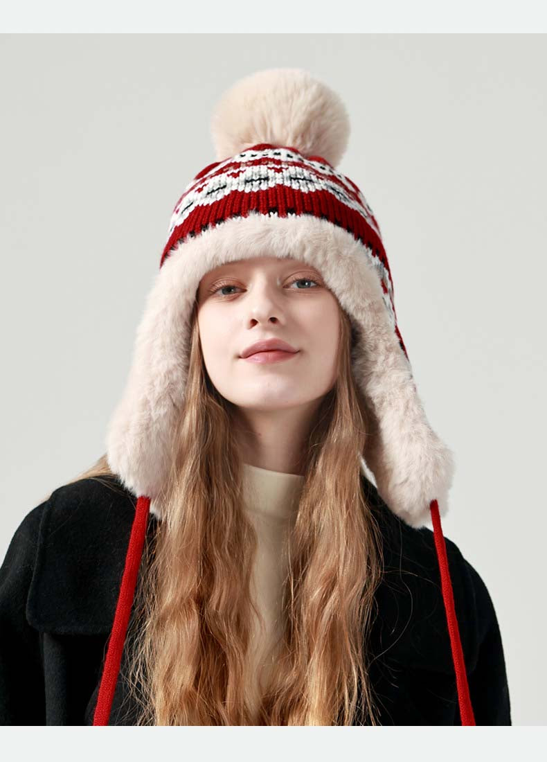 Adiffu Extra Fleece And tThick Warm Ear Protection Outdoor Riding Ski Hat