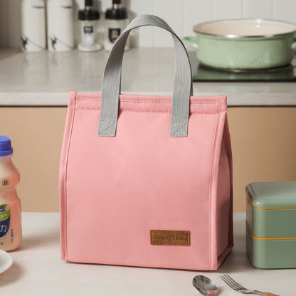 Adiffu Simple Meal Bag Vertical Portable Cationic Bento Bag Insulated Lunch Box Bag Large Capacity Bento Bag