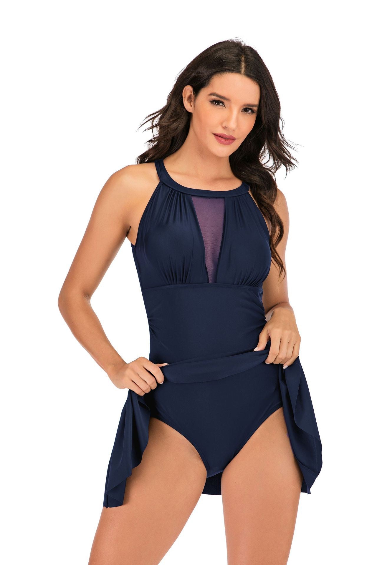 Adiffu Comfortable Monochrome One-piece Swimsuit