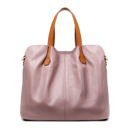 Adiffu Genuine Leather Handbags Head Layer Cowhide Litchi Grain Women Crossbody Bag