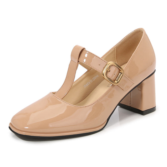 Adiffu T-shaped Vintage French Mary Jane shoes