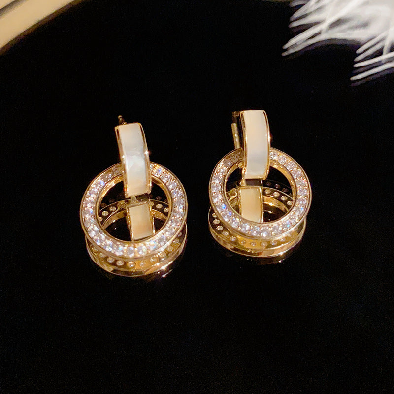 Stylish Geometric Fritillary Stud Earrings