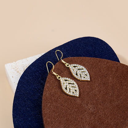 Adiffu Exquisite Leaf Necklace Earrings Bracelet Jewelry Set