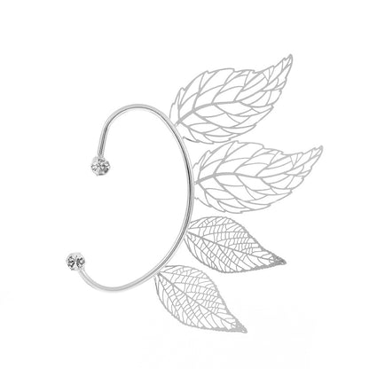 Single Vintage Hollow Leaf Ear Hanging