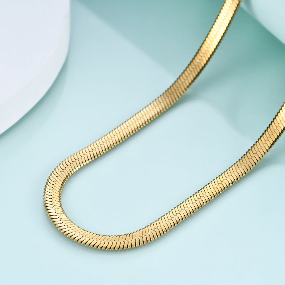 Adiffu Snake Bone Chain Gold Necklace