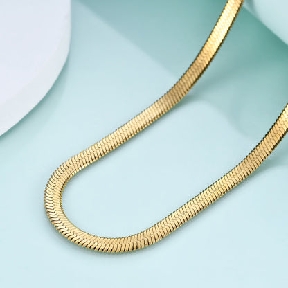 Adiffu Snake Bone Chain Gold Necklace