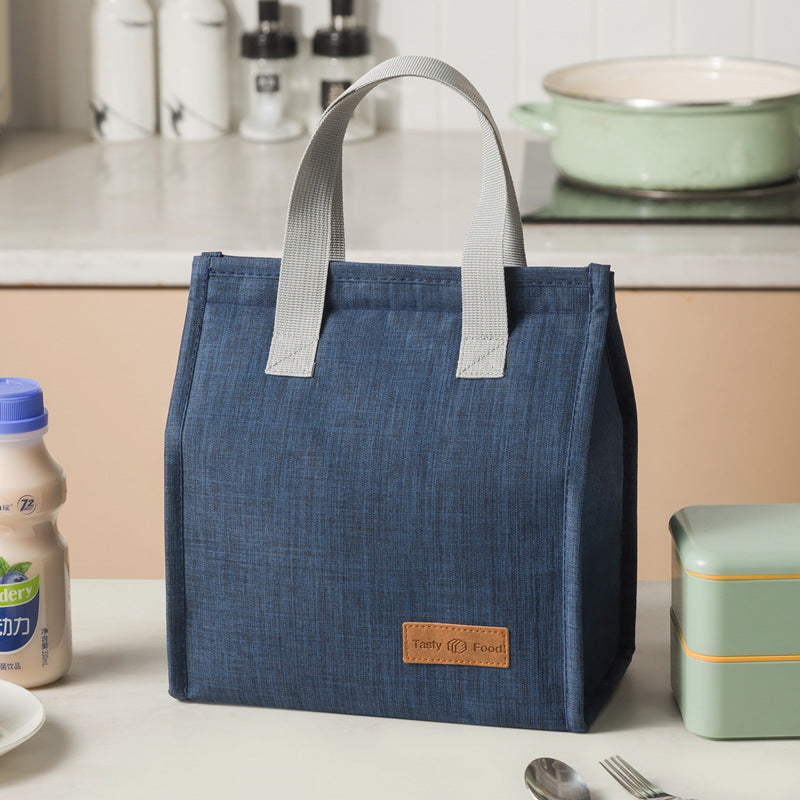 Adiffu Simple Meal Bag Vertical Portable Cationic Bento Bag Insulated Lunch Box Bag Large Capacity Bento Bag