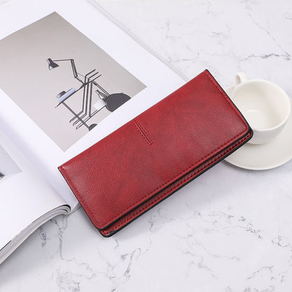 Adiffu Simple And Thin Money Clip Multi-Card Anti-degaussing Retro Change Clutch Bag