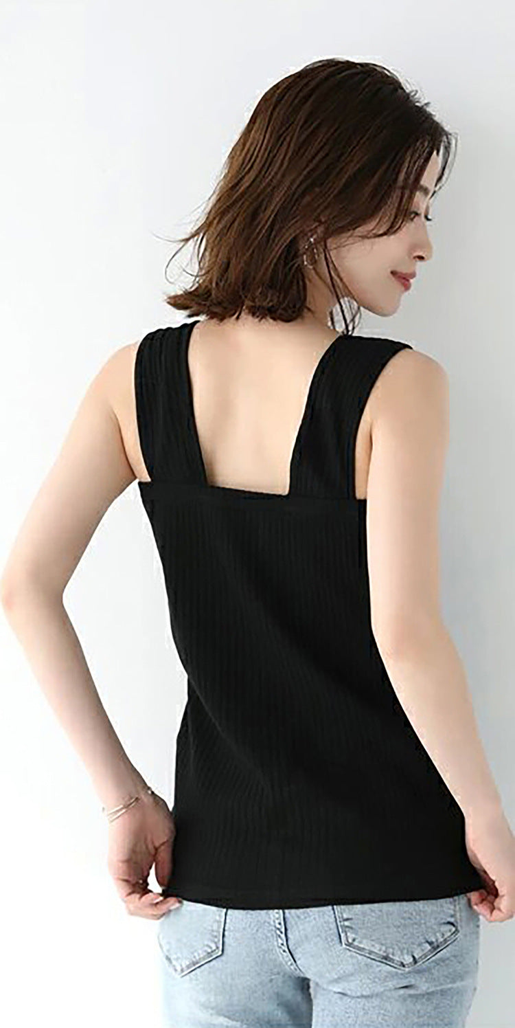 Adiffu Women's High Stretch Ribbed Vest