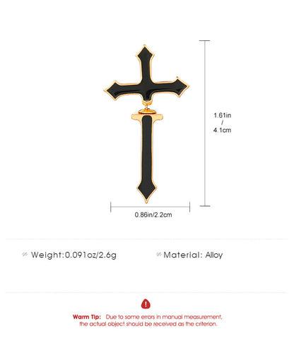 Adiffu Single Gothic Dark Cross Piercing Earring