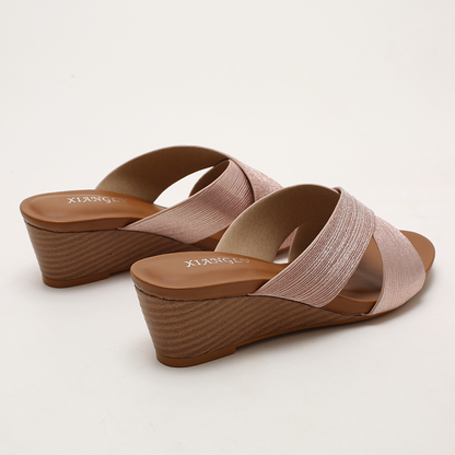 Women’s Boho Ethnic Open-Toe Wedge Slide Sandals