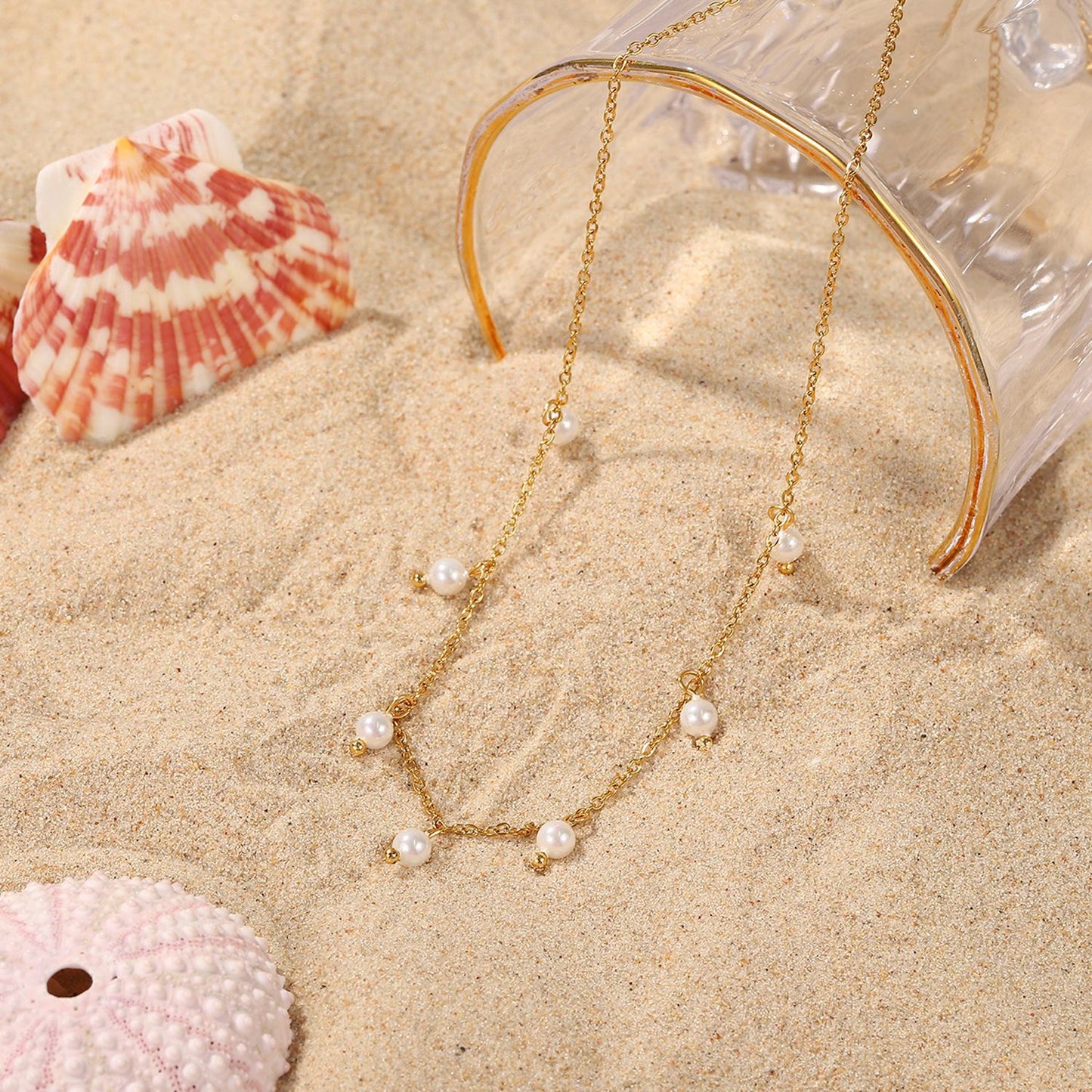 Adiffu French Elegant Pearl Necklace For Women