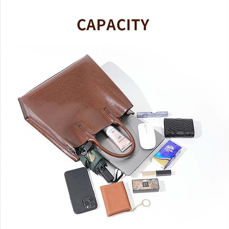 Adiffu Large Capacity Genuine Leather Business Bag For Women