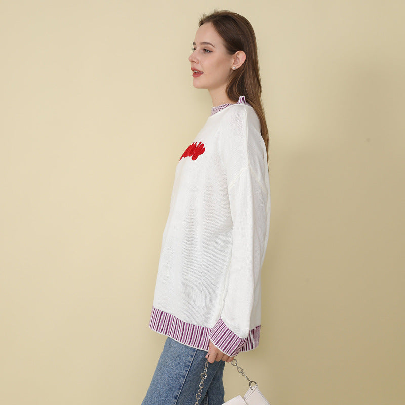 Adiffu New Long-sleeved Monogram Embroidered Sweater For Christmas