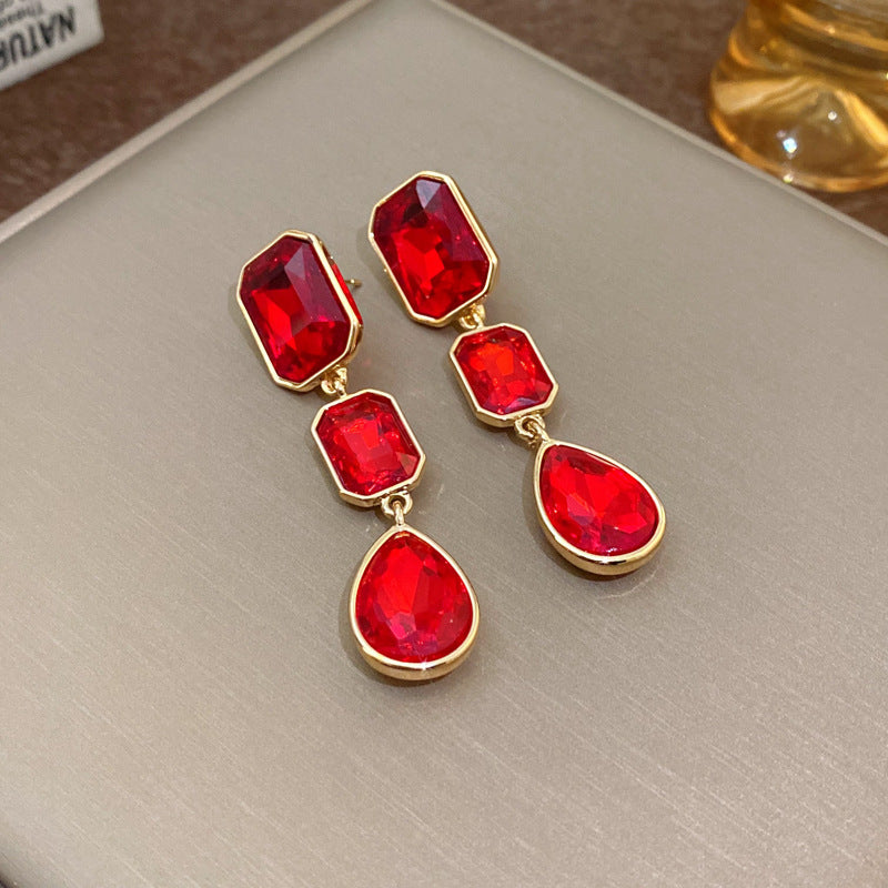 Adiffu Vintage Square Drop Tassel Earrings