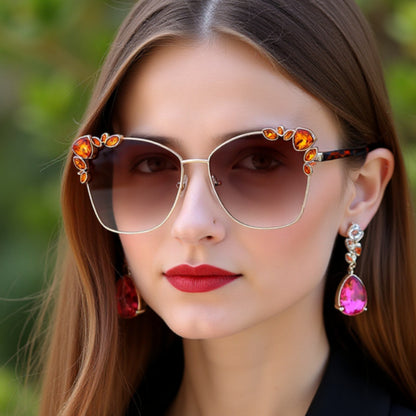 Adiffu Cat-eye Sunglasses With Diamonds