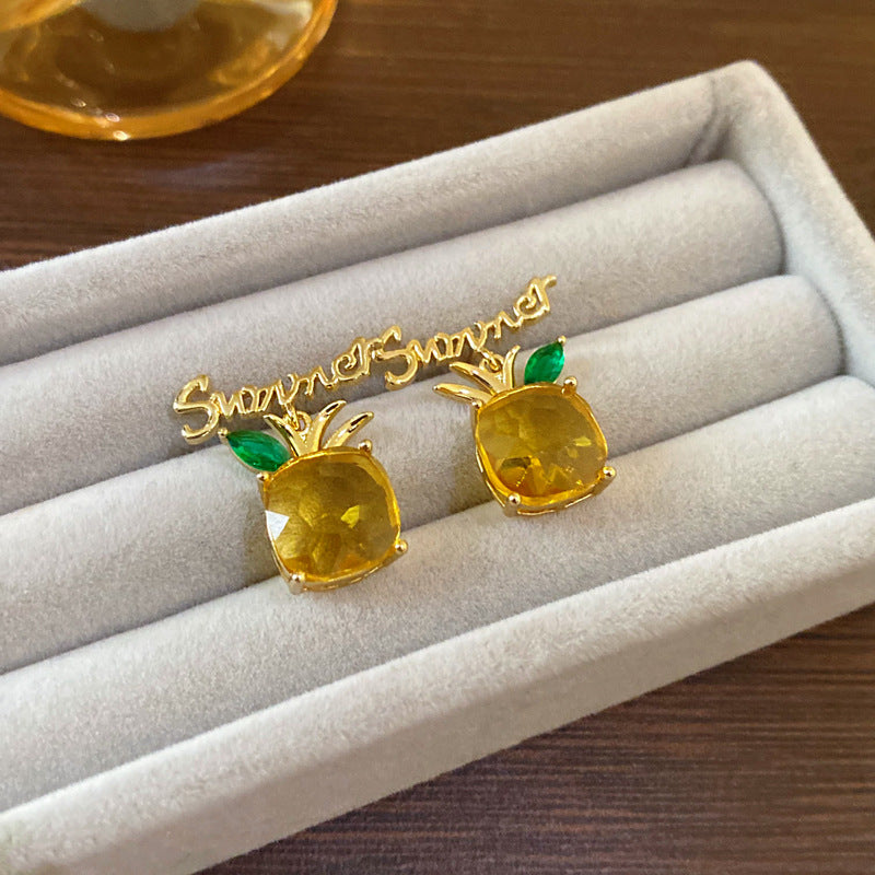 Adiffu Fresh Alphabet Pineapple Earrings