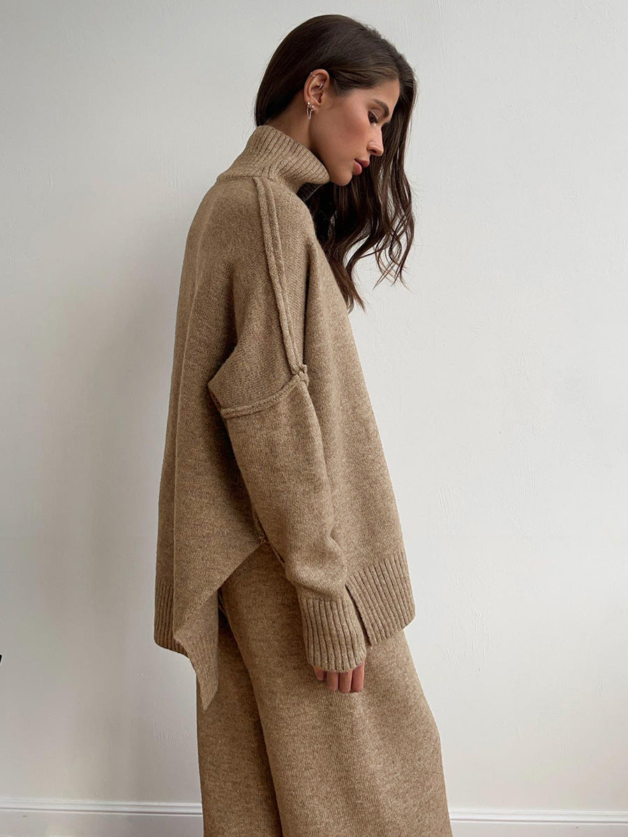 Adiffu Loose Casual Turtleneck Sweater Set