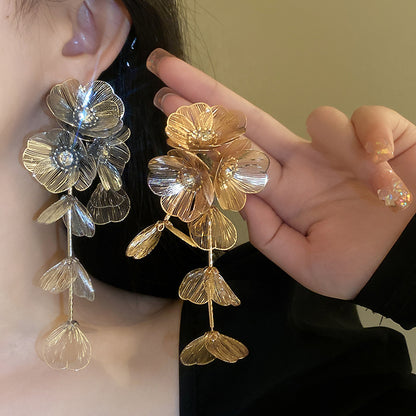 Adiffu Fresh Floral Tassel Earrings