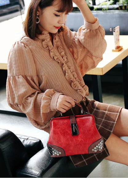 Adiffu Vintage Riveted Shoulder Crossbody Bag