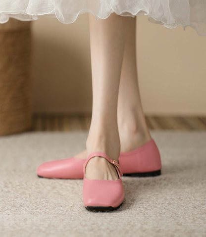 Adiffu French Soft Leather Maryjane Flats