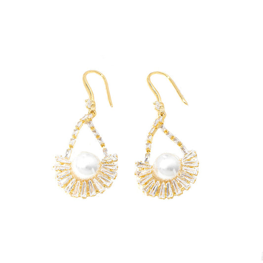 Imperial Pearl Crystal Tassel Drop Earrings – Vintage Court Style Statement Jewelry