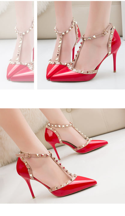Pointed One-line Sandals With High Heels