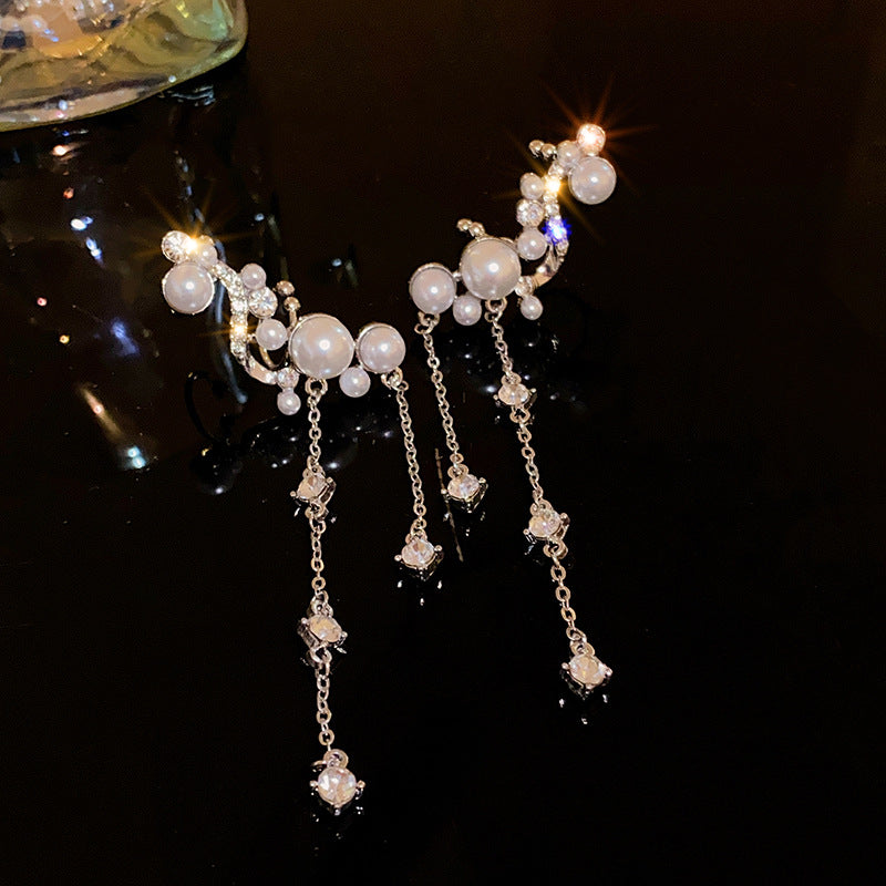 Adiffu Sweet Tassel Earrings Without Piercing Ear Clip