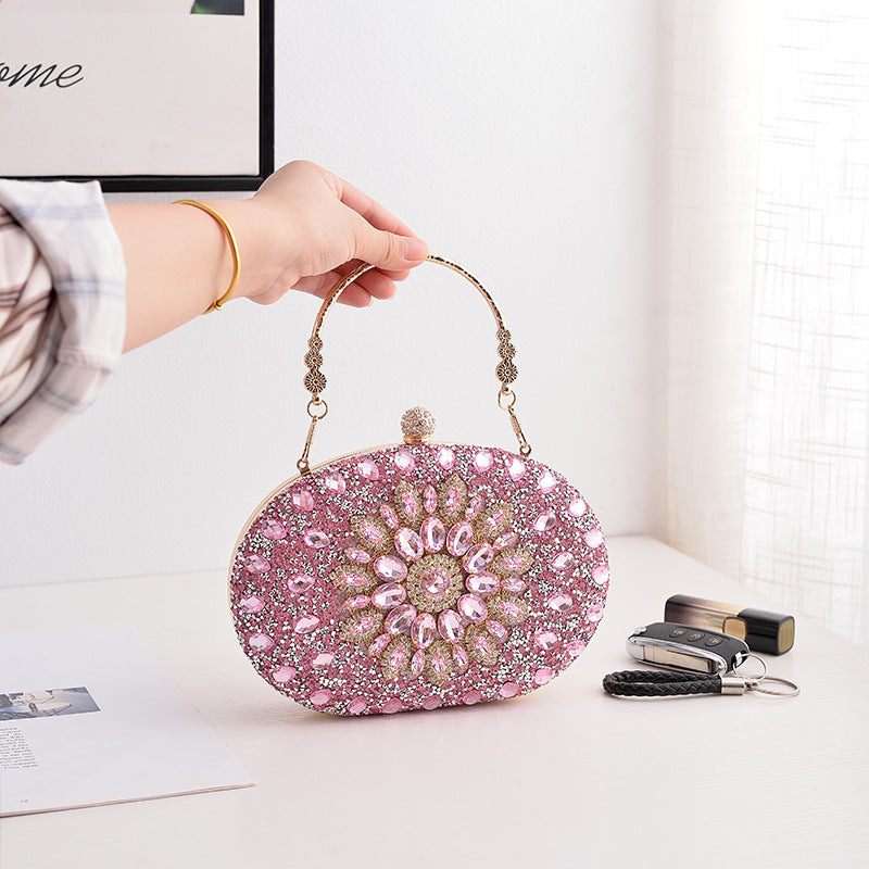Adiffu Fashion Banquet Clutch Bag Dress Evening Bag Diamond Set Bag