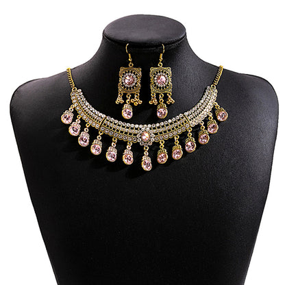 European and American Vintage Rhinestone Jewelry Set