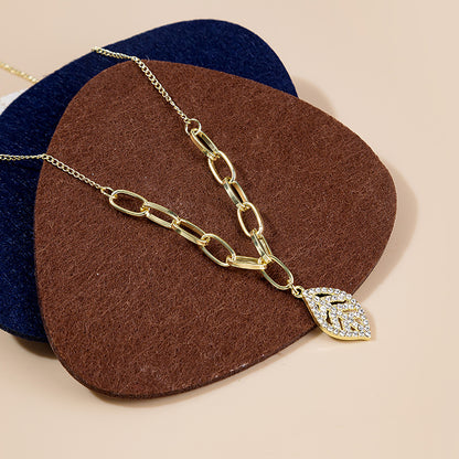 Adiffu Exquisite Leaf Necklace Earrings Bracelet Jewelry Set