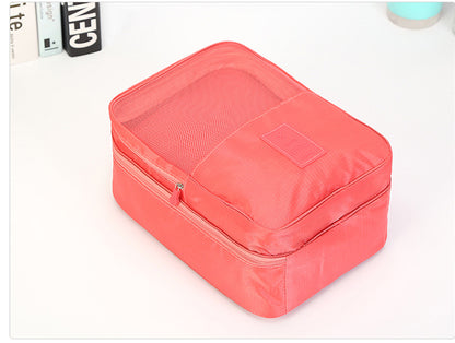 Adiffu Double Layer Three-compartment Waterproof Travel Shoe Bag