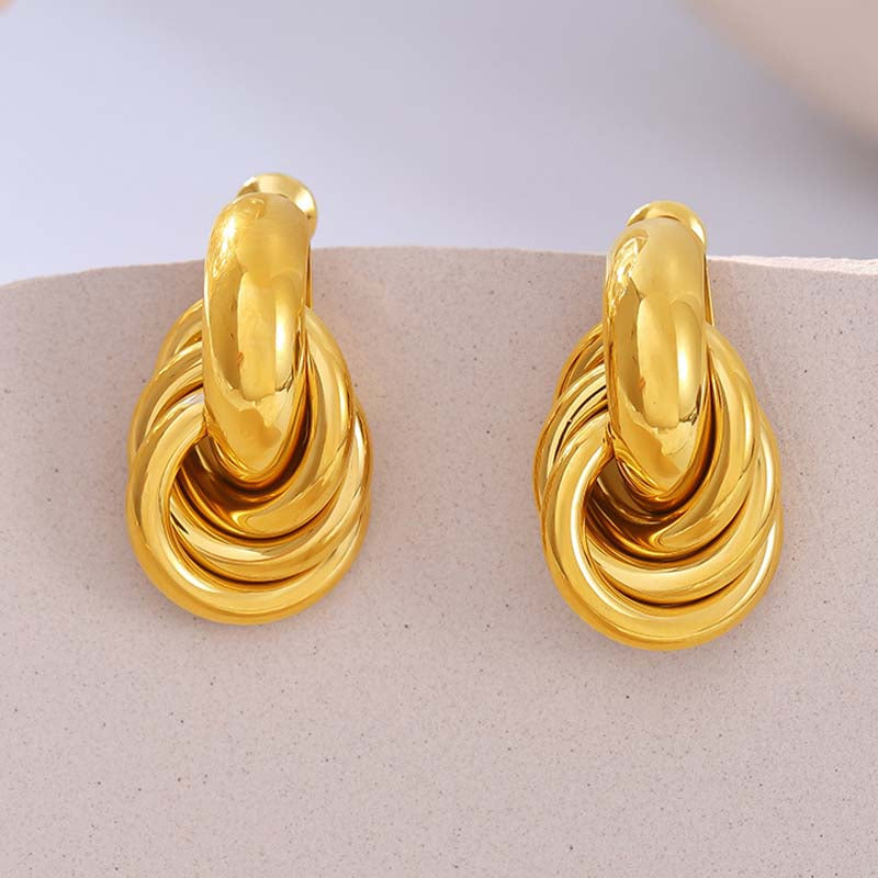 Adiffu  Modern Circle Winding Ear Stud