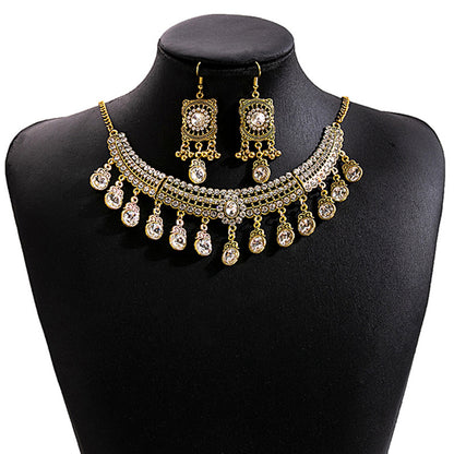 European and American Vintage Rhinestone Jewelry Set