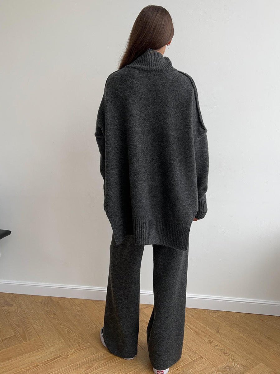 Adiffu Loose Casual Turtleneck Sweater Set