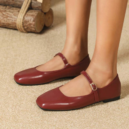 Adiffu French Soft Leather Maryjane Flats