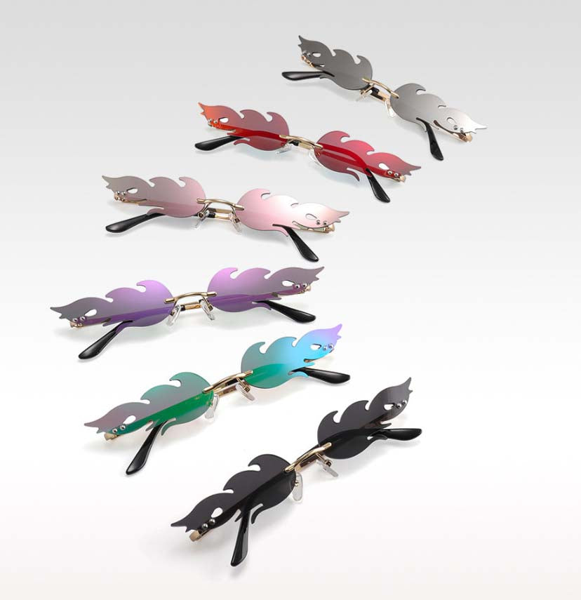 Adiffu Frameless Flame Personality Sunglasses
