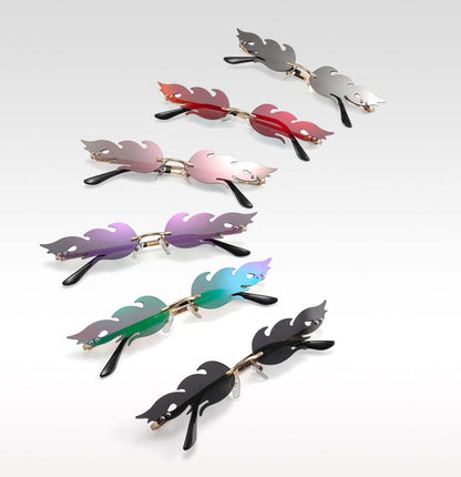Adiffu Frameless Flame Personality Sunglasses