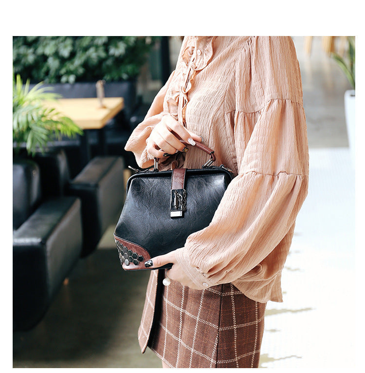 Adiffu Vintage Riveted Shoulder Crossbody Bag