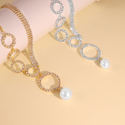 Large Hoop Pearl Necklace