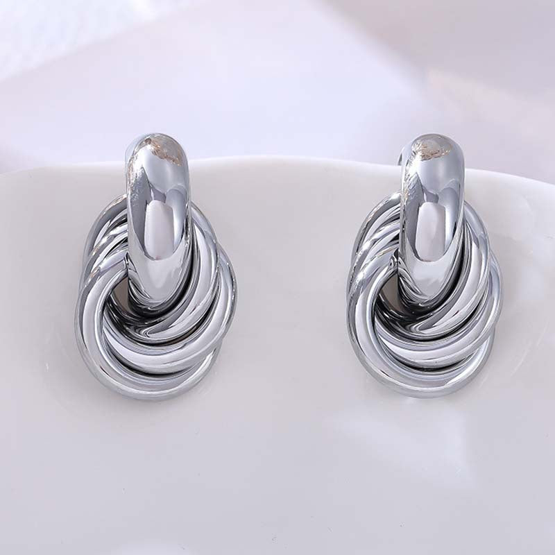 Adiffu  Modern Circle Winding Ear Stud