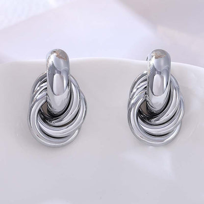 Adiffu  Modern Circle Winding Ear Stud